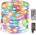 Minetom Fairy Lights with Remote, 66 Feet 200 Led Firefly String Lights Plug in for Bedroom Home Wall Ceiling Christmas Tree Wreath Craft Wedding Party Indoor Outdoor Decoration, Multicolor