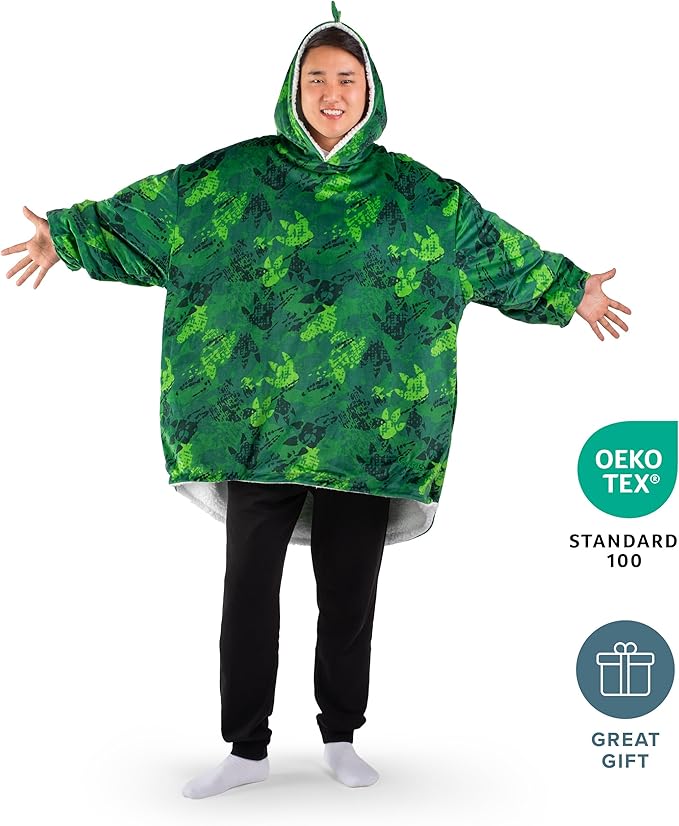 Bare Home Wearable Blanket Hoodie - Soft Plush Sherpa - Warm and Cozy - Oversized Wearable Blanket - Adult & Kid Sizes