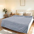 LUXIAN Electric Heated Blanket Queen Size 84"x90" - Flannel Fabric Dual-Sided, 6 Heat Settings & 1-10 Hours Auto Off, Machine Washable, Gray