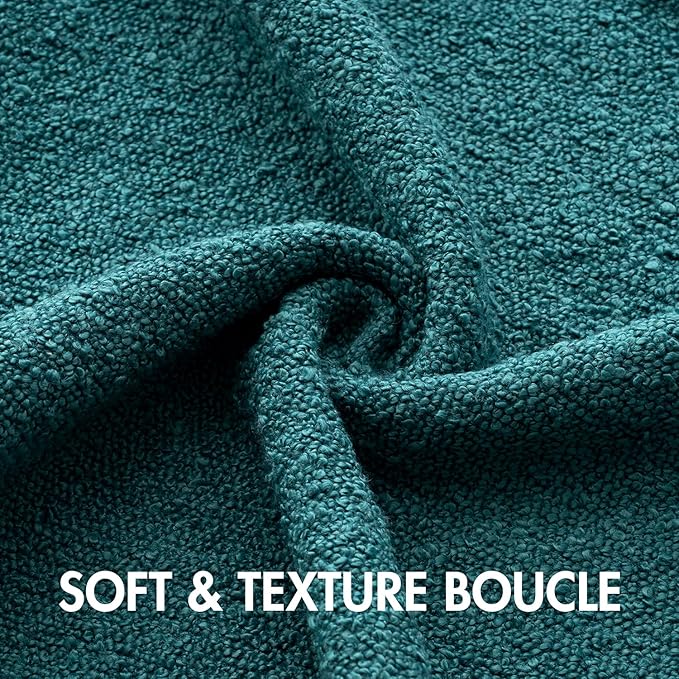 MIULEE Textured Boucle Throw Pillow Cover Teal Accent Solid Lumbar Spring Pillow Case Decorative Soft Pack of 1 Couch Cushion Chair Sofa Bedroom Livingroom Home Decor,12x20 Inch