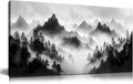 Black and White Forest Wall Art for Living Room - Natural Landscape Canvas Wall Art for Office - Bedroom Signs Wall Decor Above Bed Size 20" x 40"
