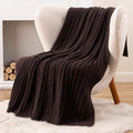 BATTILO Fluffy Soft Throw Blanket for Couch, Knit Fuzzy Plush Brown Throw Blankets, Cozy Warm Lightweight Blanket for Bed, Sofa, Home Decor, 50"x60"