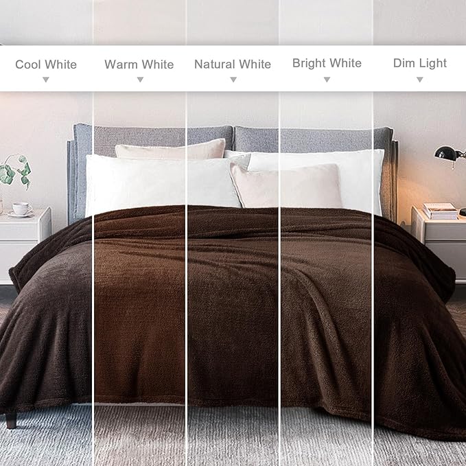 Exclusivo Mezcla Twin Size Blanket for Bed, Super Soft Velvet Plush Fleece Blankets, Fuzzy Cozy and Warm for Winter, 60x80 Inches, Coffee