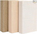 Modern Linen and Wood Decorative Faux Book Boxes Set of 3, 8",Taupe,Beige,Off White