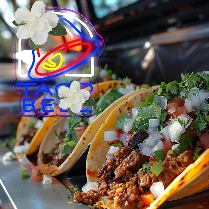 Pugna Tacos Neon Signs for Wall Decor Taco Team Neon Lights for Bedroom Led Signs Suitable for Dormitory Man Cave Christmas Gift