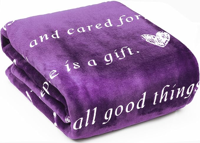 WOLF CREEK BLANKET Super Soft Gift Blanket for Women or Men - Light & Love Compassion Get Well Soon, Positivity Courage Inspiration Healing Support & Comfort Gift for Mom Friend Sister. Cozy Flannel