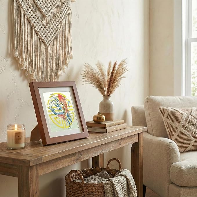 Newscz Framed Wall Art 8.3x8.3 Inch Modern Home Decor for Living Room Bedroom Wall Decor Above Bed & Office Aesthetic Gallery Wall Frame Set Farmhouse & Art Deco Decor Dining Room Kitchen Wall Decor (H-C02)