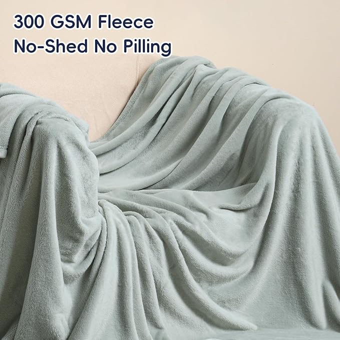 PHF Ultra Soft Fleece Blanket Twin Size, No Shed No Pilling Luxury Plush Cozy 300GSM Lightweight Blanket for Bed, Couch, Chair, Sofa, Perfect Decorations Gifts, 66" x 90", Jasper Stone