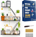 Fire Escape Wall Shelf – New York Decorative Floating Shelf – Wall Art Ladder Shelf – Black Metal Trinket Shelves for Bedroom, Home, Office, Storage and Display (2.5-Tier)