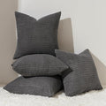 Topfinel 4 Packs Dark Grey Decorative Throw Pillow Covers 16x16 Inch for Living Room Couch Bed, Rustic Modern Farmhouse Home Decor, Soft Corduroy Bulge Cute Accent Square Cushion Case 40x40 cm