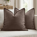 MIULEE Pack of 2 Thick Textured Couch Throw Pillow Covers, Natural Beige Decorative Pillow Covers 22x22, Neutral Linen Cushion Cases for Sofa Bed Living Room Modern Farmhouse Home Decor, No Filling