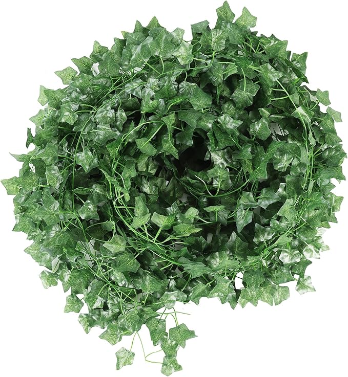 78 Ft Artificial Ivy Silk Vines Fake Hanging Plants High Simulation Garlands Greenery Chain for Home Wedding Wall Party Decoration, Pack of 12
