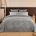 PHF Fluffy Sherpa Fleece Blanket King Size for Winter, Warm and Cozy, 510GSM 3D Tufted Shaggy Fleece Blanket for Sofa Bed, Grey, 108"x90"