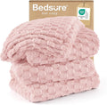 Bedsure King Size Blanket for Bed - 350GSM Fluffy Plush Bubble Blanket King for Home Room Decor, GentleSoft Cute Fleece Soft Cozy Gifts for Women Girls, Pink, 108x90 Inches