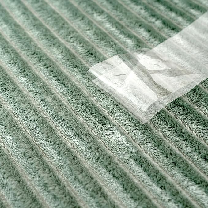 MIULEE Fleece Throw Blanket with Stripe Pattern 300GSM Super Soft Fuzzy Sage Green 3D Ribbed Jacquard Blanket for Couch Plush Warm Cozy Bed Blanket for Bed Sofa Chair Throw Size 50"x60"