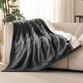 Reaks Electric Heated Blanket Twin, Silky Soft Flannel & Sherpa Twin Electric Blanket with 9 Heat Levels & 2-10 Hours Auto Off, Warm Gifts for Women Mom Grandma, ETL Certified (62x84 inches, Grey)