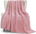 Whale Flotilla Extra Large Fuzzy Fleece Throw Blanket for Couch, 50x70 Inch Fluffy Warm Soft Jacquard Blankets for All Season, Lightweight and Cozy, Pink