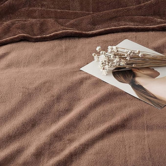 IR Imperial Rooms Fleece Blanket King Size, Pack of 8 – Soft 400 GSM Plush Microfiber King Size Blanket, Warm Lightweight King Blanket for The Bed, Bulk Value Pack 108x90 Inches, Coffee
