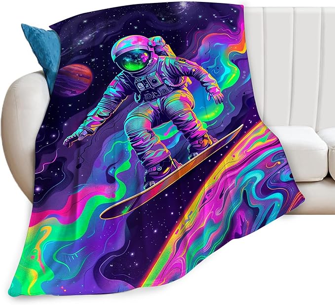 Astronaut Blanket Spaceman Throw Blanket Astronaut Gifts and Decor Fantasy Astronaut Blanket for Boys Girls Women Men Kids Adults Soft Warm Cozy Fleece Blanket for Couch Sofa Bed 60"x50"