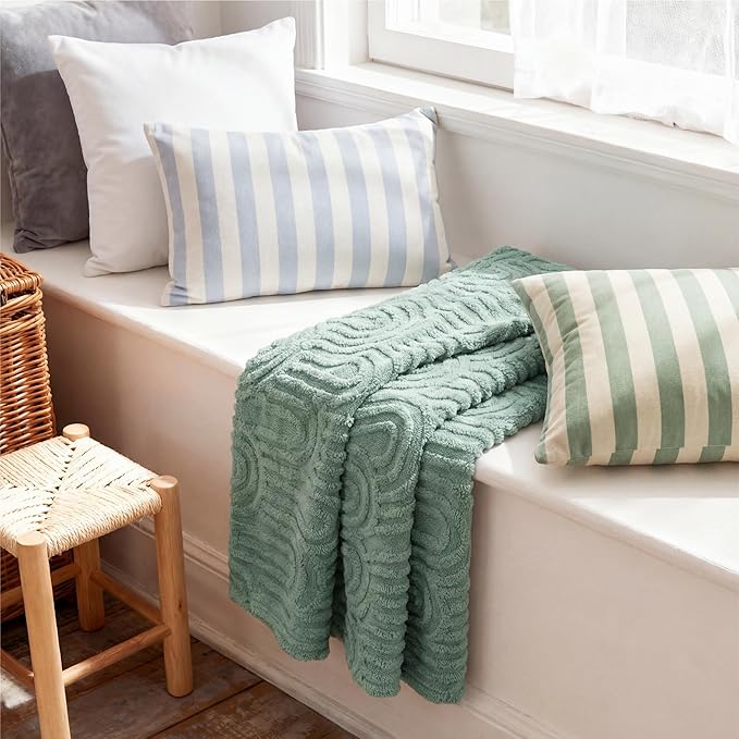 Bedsure GentleSoft Sage Green Christmas Throw Blankets for Women - Super Soft Cozy Winter Blankets for Couch, Cute Fluffy Fleece Throw for Girls Women, Ideal for Room Home Decor, 50x60 Inches