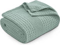 PHF Lightweight Waffle Weave Blanket King Size, Breathable & Ultra Soft, 104"x 90" Soft & Cozy Thin Blanket for All Season & Hot Sleepers, Bed, Home Decor - Aqua Gray