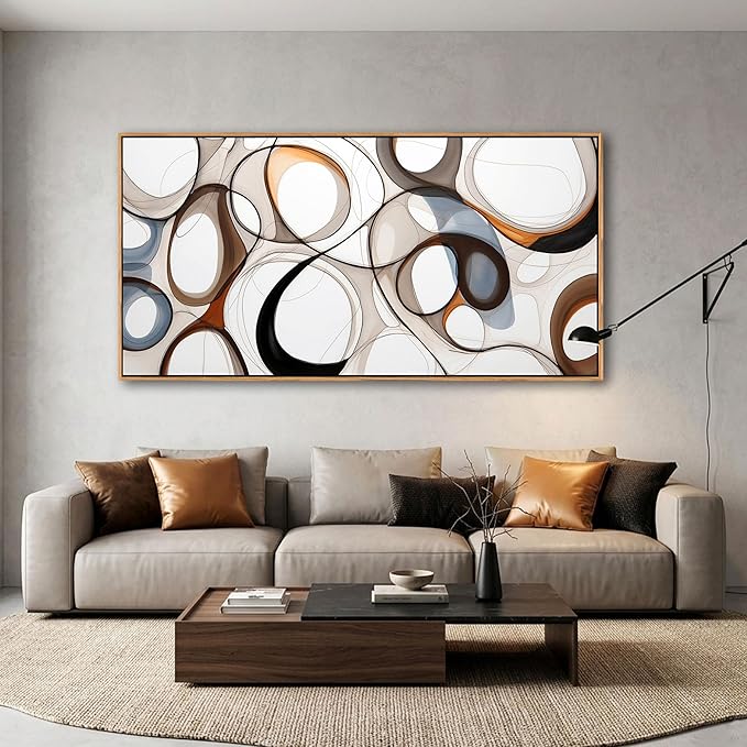 Abstract Canvas Wall Art - Framed Wall Art for Living Room Modern Minimalist artwork, Wood Decor, Bedroom Decorations, Kitchen & office Wall Art Prints 20×40