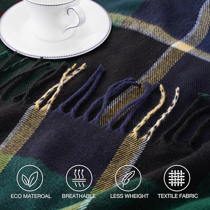 BATTILO HOME Forest Green Plaid Throw Blanket for Couch - Christmas Plaid Blanket Buffalo Checkered Blankets - Lightweight Farmhouse Outdoor Throw Blankets for Bed, Sofa 50"x60"