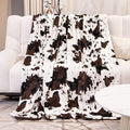 Twin Size Blanket for Bed Couch, Soft Cozy Plush Large Black & White Cow Print Fleece Throw Blanket for Adults & Kids, Cute Farmhouse Home Room Decor, 60x80 Inches