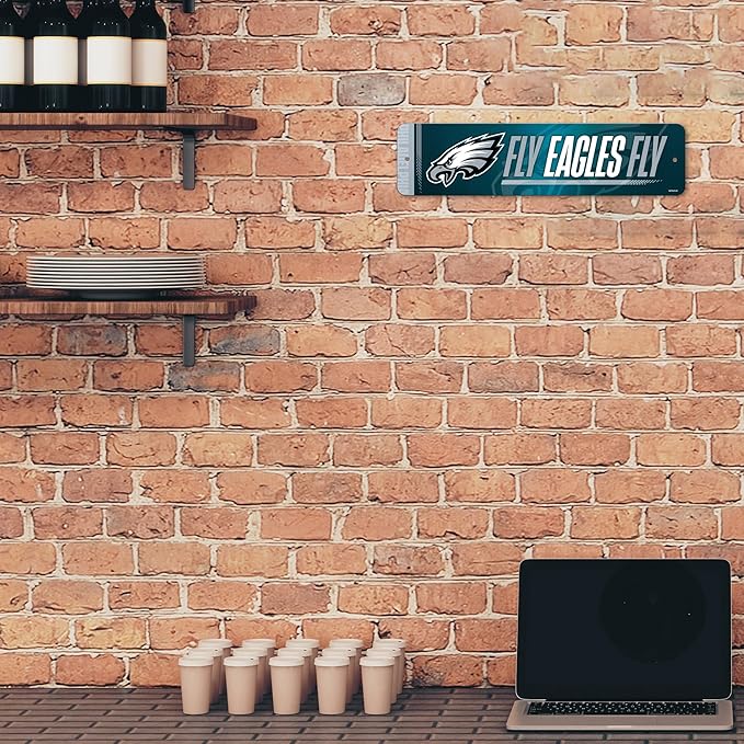 Rico Industries NFL Football Metal Street Sign 4" x 15" Home Décor - Bedroom - Office