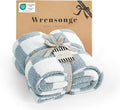 WRENSONGE Checkered Throw Blanket, Grey Blue Soft Cozy Fluffy Warm Hand Made Throw Blankets for Couch, Sofa, Chair, Bed, Camping, Picnic, Travel Lightweight Bed Blanket - 50"*60"