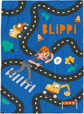 Jay Franco Kids Plush Throw Blanket – Soft & Cozy Fleece Throw for Bedroom & Couch Décor, Official Licensed Product, Blue - Blippi, 60x90 - Large Blanket