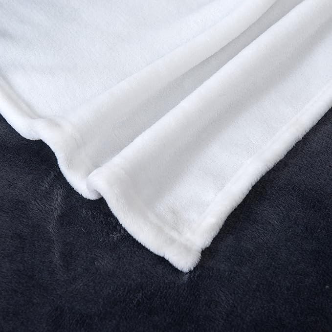 Elegant Comfort Luxury Velvety Feel Blanket, All-Season Lightweight Blanket, Ultra Plush, Soft, Cozy-Fuzzy Flannel Fleece for Couch, Sofa, Bed, Travel, Ombre Design, Twin/Twin XL, Gray (Pack of 2)