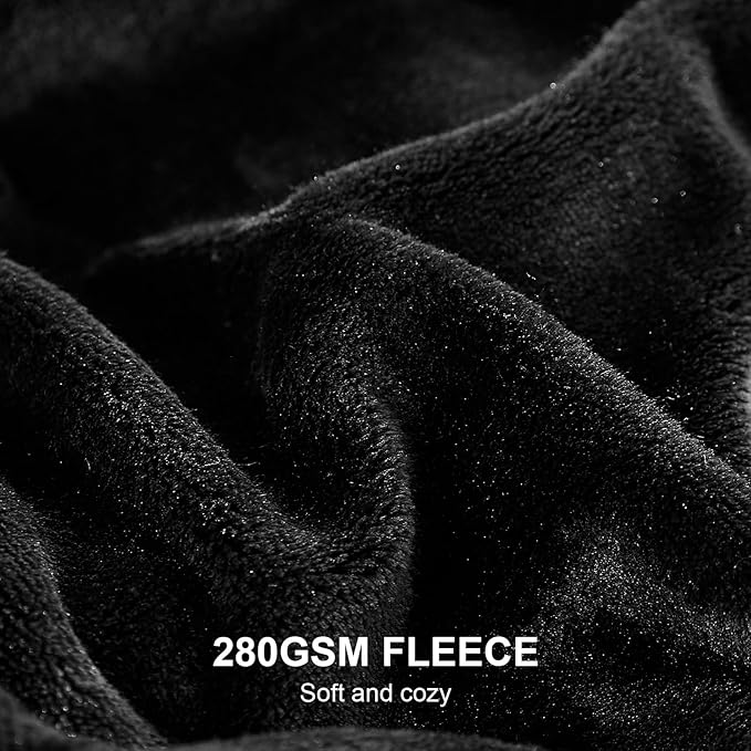 Hansleep Fleece Black Throw XL Blanket, Super Soft Flannel Fuzzy Plush Cozy Blanket for All Seasons, Black, Throw XL 50x70 Inches