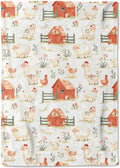 Farmhouse Animal Fleece Blanket - 50x60in Cute Sheep Chicken Throw Blankets,Soft Cozy Lightweight, Ideal for Living Room Home Rustic Decor and Kids Boys Girls Spring Pet Gifts