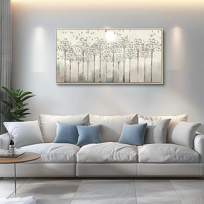 hyidecorart Natural Wood Framed Canvas Wall Art For Living Room Large Wall Decorations For Bedroom Room Office Wall Decor Abstract Scenery Wall Painting Prints Pictures Artwork Home Boho Wall Decor