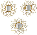 Champagne Gold Round Mirrors for Wall Pack of 3 - | 9 inch Decorative Mirrors for Valentine Wall Decor& Vintage Room Decor | Circle Mirror Modern Valentine Gifts for Women & Moms