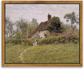 InSimSea Framed Canvas Wall Art Vintage Decor, Classical Landscape Watercolour Painting Canvas Prints Rustic Room Wall Decor Living Room Badroom Farmhouse Bathroom Decorations, 8"x10"