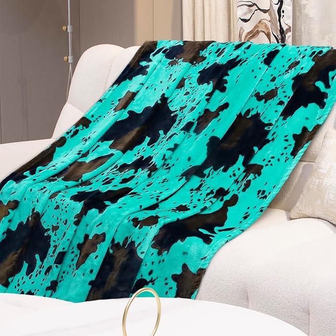 Fleece Throw Blanket for Bed, Teal Blue Soft Fuzzy Blankets for Adults Kids, Turquoise Graduation Decorations for Bedroom Living Room Home, Birthday Gifts for Her Him Girls Boys 50x60 Inches