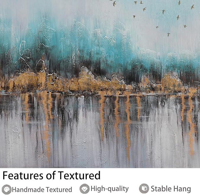 Ardemy Teal Abstract Canvas Wall Art for Living Room, Bedroom Wall Decor above Bed, Textured Picture Artwork Painting Wall Art for Men Home Office, Black Framed Extra Large 58"x29"