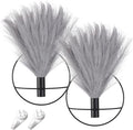 Pretty Jolly Boho Wall Decor Pampas, Wall-Mounted Metal Wall Art, Hanging Artificial Plant, Wall Decor for Living Room, Bedroom, Bathroom, Office, Dorm, Modern wall Decor 2 Pack