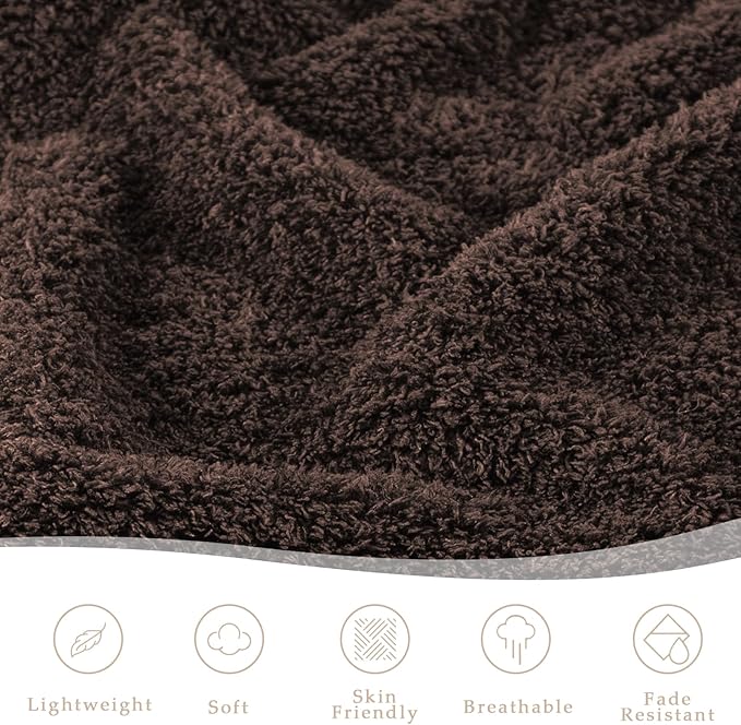 Exclusivo Mezcla Fleece Twin Size Bed Blanket, Ultra Soft, Lightweight and Fuzzy Coffee Blanket for Women, Home Decor, 60x80 Inches