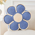Kcvvcr Flower Pillow, Soft Flower Decorative Throw Pillow, Cute Daisy Flower Shaped Seating Floor Cushion Room Décor Plush Pillows for Sofa Couch Bed (13.7 Inch, Blue)