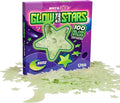 OIG Brands 100 PK Green Glow in The Dark Stars for Ceiling Easter Basket Stuffers for Kids - Star Brite Plastic Glow Stars with Moon & Putty Ages 4,5,6,7,8,9,10,11,12 for Bedroom Space Night Light