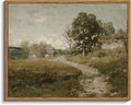 InSimSea Framed Canvas Wall Art Vintage Decor, Room Decor Rural Path Landscape Paintings Prints, Farmhouse Wall Art for Living Room, Vintage Countryside Pictures for Bathroom Wall Decor, 11"x14"