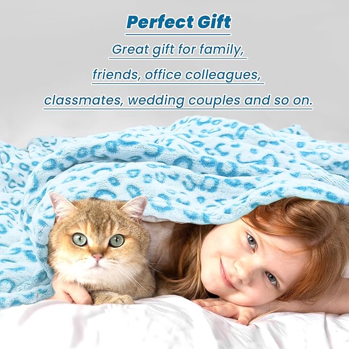 Blue Blanket Twin Size Cyan Throw Blankets Fuzzy Soft Sky Blue Fleece Twin Blankets for Bed Couch Bedroom Home Decor 60"x80"