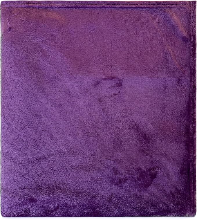 Fleece Blanket Full/Queen - 80x90 Inch Lightweight & Buttery-Soft Throw for Bed, Sofa, Camping | 300GSM Cloud-Touch Microfiber | Cozy Essentials for Travel & Movie Nights, (Purple)