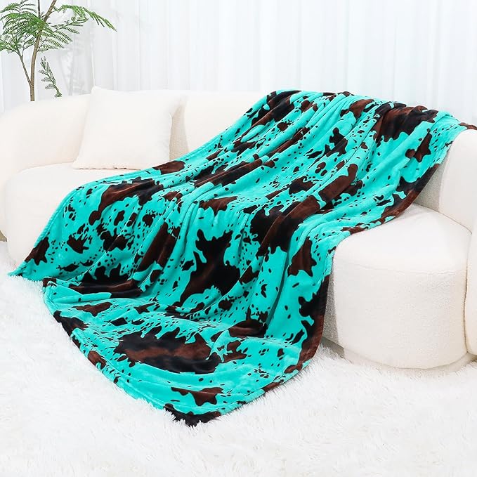 SEEGU Turquoise Throw Blanket 50"x60" - Premium Microfiber Teal Fuzzy Fleece Throws for Couch, Lightweight & Warm Sofa Blanket for Bedroom, Travel Companion Gift for Women, Men, Teens