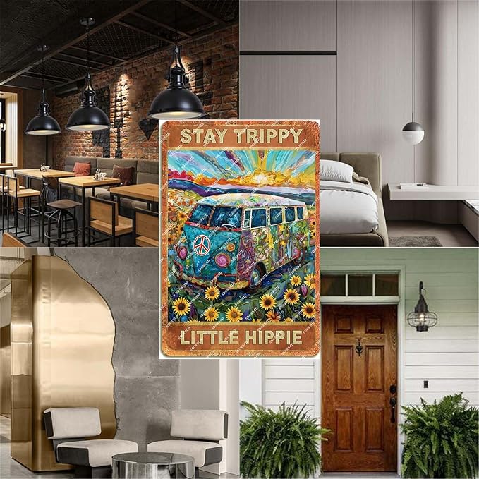 snowsun Funny Bus Flower Vintage Signs Aluminum Sign Metal Signs Homes Living Rooms Kitchens Gardens Bedrooms Offices Hotels Cafes Bars Decorated 8X12 Inches, Tin sign20