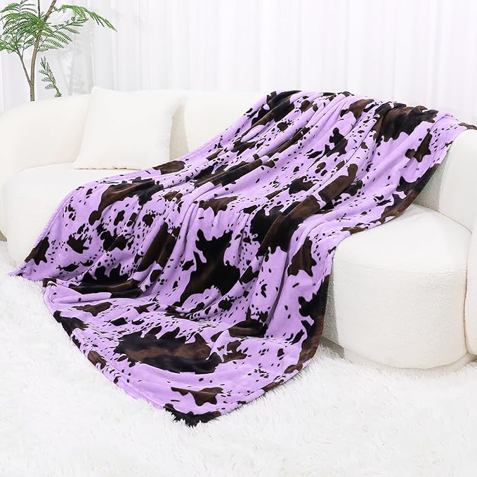 Twin Blanket for Bed - Purple Fleece Blanket Large Soft Fuzzy Throw Home Decor for Couch Bed Travel Camping 60"x80"