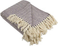 DII Chevron Throw Collection Handloomed Cotton, 50x60, Eggplant